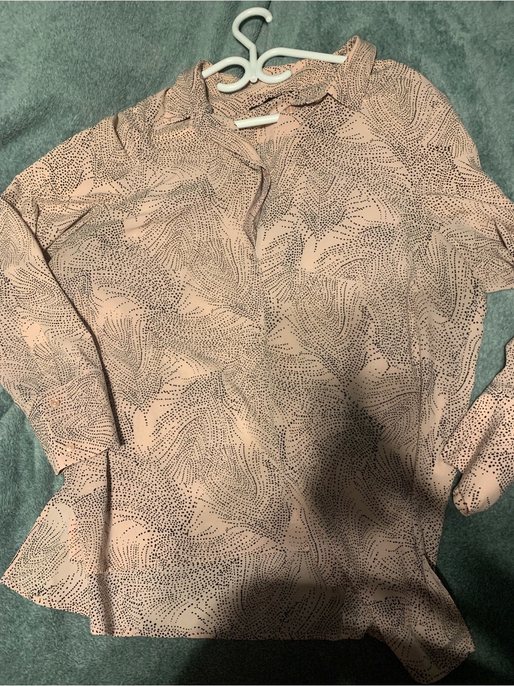 Reitmans Blush Pink and Black Printed Blouse